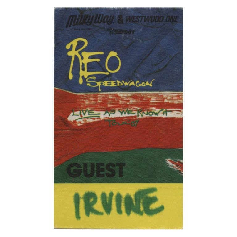 REO Speedwagon 1987 Live As We Know It Concert Tour Guest Backstage Pass