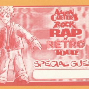 Aaron Carter 2002 Rap & Retro Concert Tour GUEST Backstage Pass
