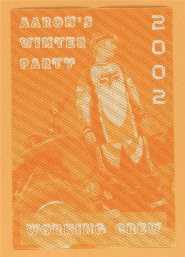 Aaron Carter 2002 Rap & Retro Concert Tour CREW Backstage Pass