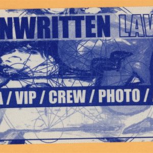 Unwritten Law 2002 Elva Concert Tour VIP Backstage Pass