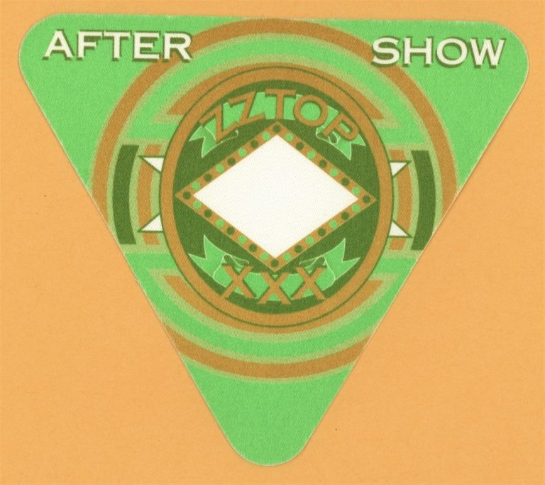 ZZ Top 1999 XXX Concert Tour Aftershow Backstage Pass