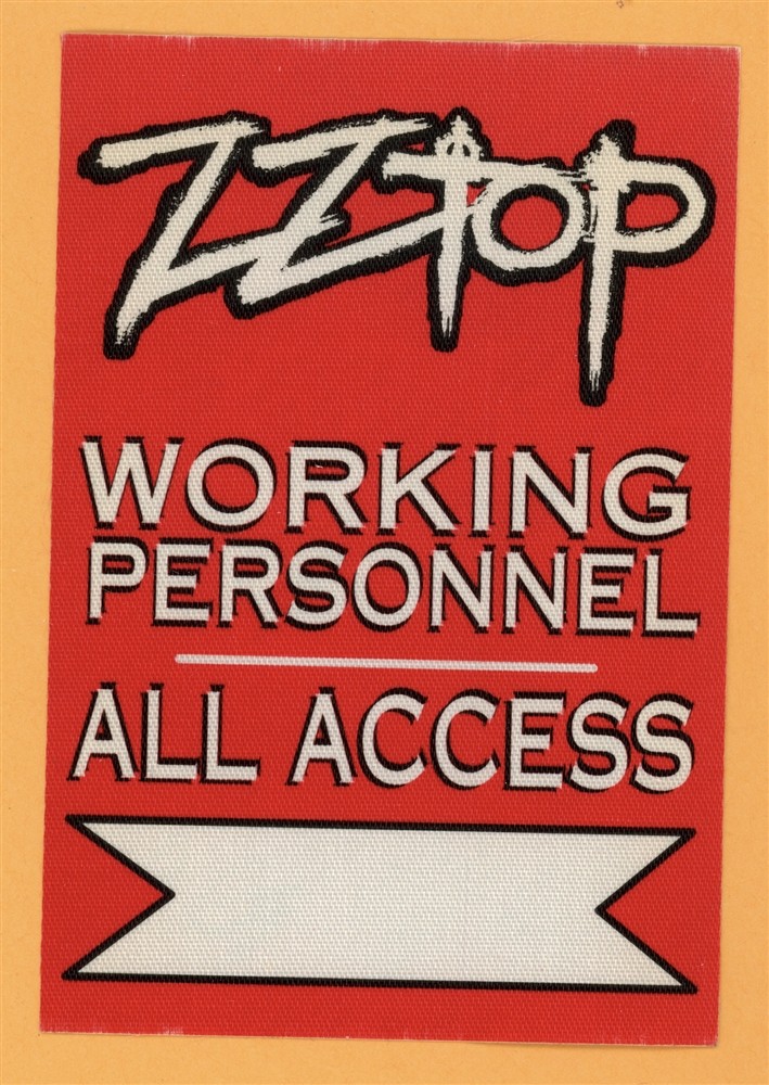 ZZ Top 2011 Rebels and Bandoleros Concert Tour All Access Backstage Pass