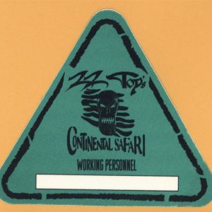 ZZ Top 1996 Continental Safari Concert Tour Working Backstage Pass - Small Print