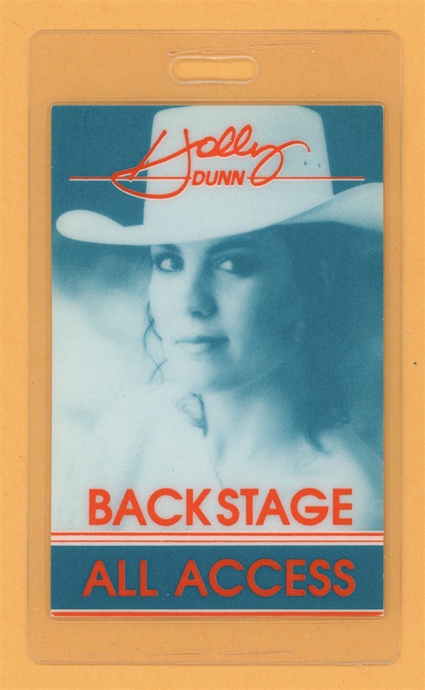 Holly Dunn 1989 Blue Rose of Texas Tour AA Laminated Backstage Pass