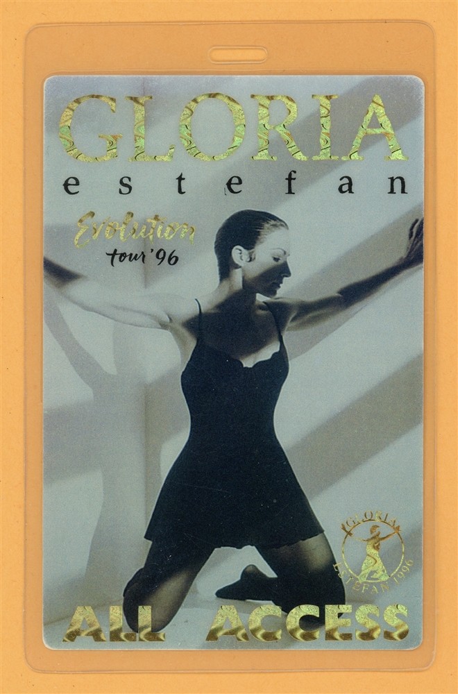 Gloria Estefan 1996 Evolution Tour All Access Laminated Backstage Pass - Variant