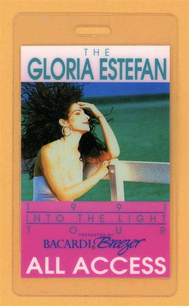 Gloria Estefan 1991 Into The Light Tour All Access Laminated Backstage Pass