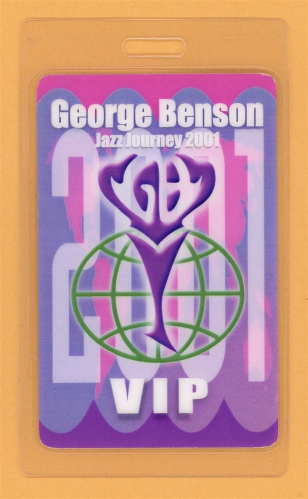George Benson 2001 Jazz Journey Tour VIP Laminated Backstage Pass