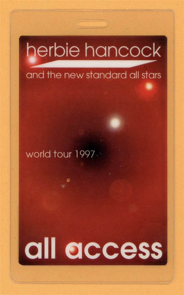Herbie Hancock 1997 World Tour All Access Laminated Backstage Pass