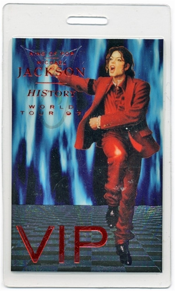Michael Jackson 1997 History Concert Tour VIP Foil Laminated Backstage Pass
