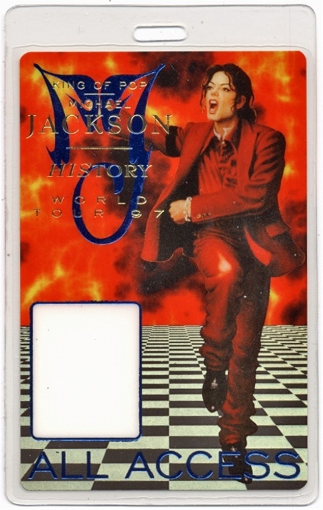 Michael Jackson 1997 History Concert Tour ALL ACCESS Laminated Backstage Pass