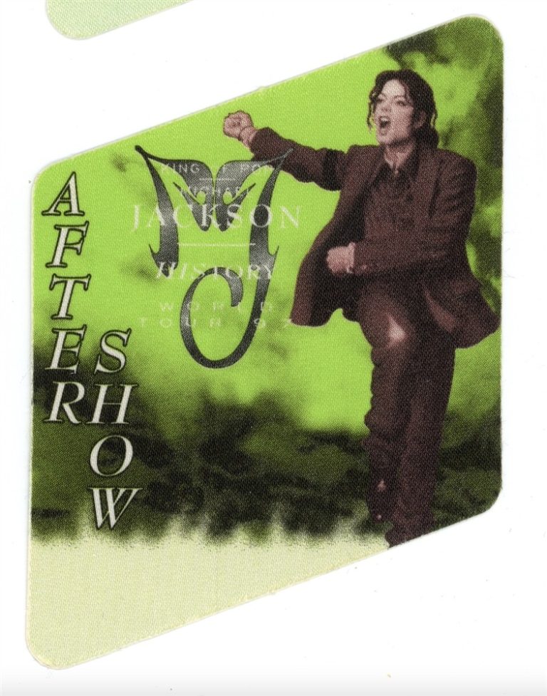 Michael Jackson 1997 History Concert Tour After Show Backstage Pass