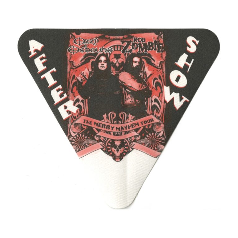 Ozzy Osbourne 2001 Merry Mayhem Concert Tour After Show Backstage Pass