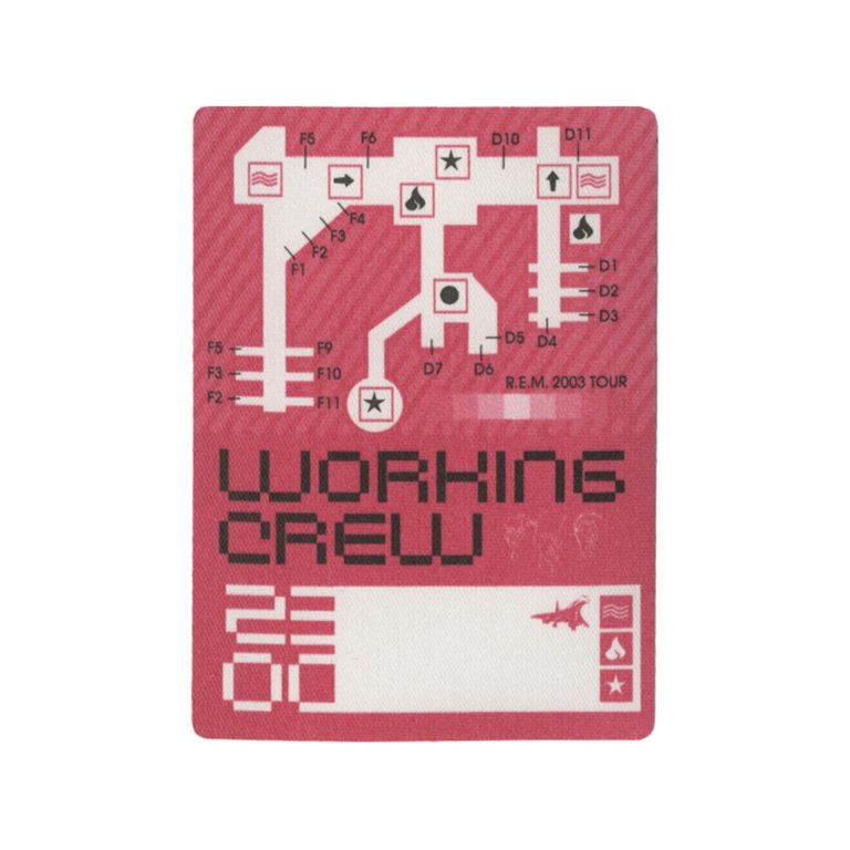 REM 2003 In Time Concert Tour Working Backstage Pass