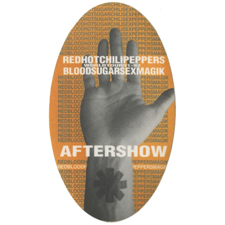 Red Hot Chili Peppers 1991 Blood Sugar Sex Concert Tour Aftershow Backstage Pass