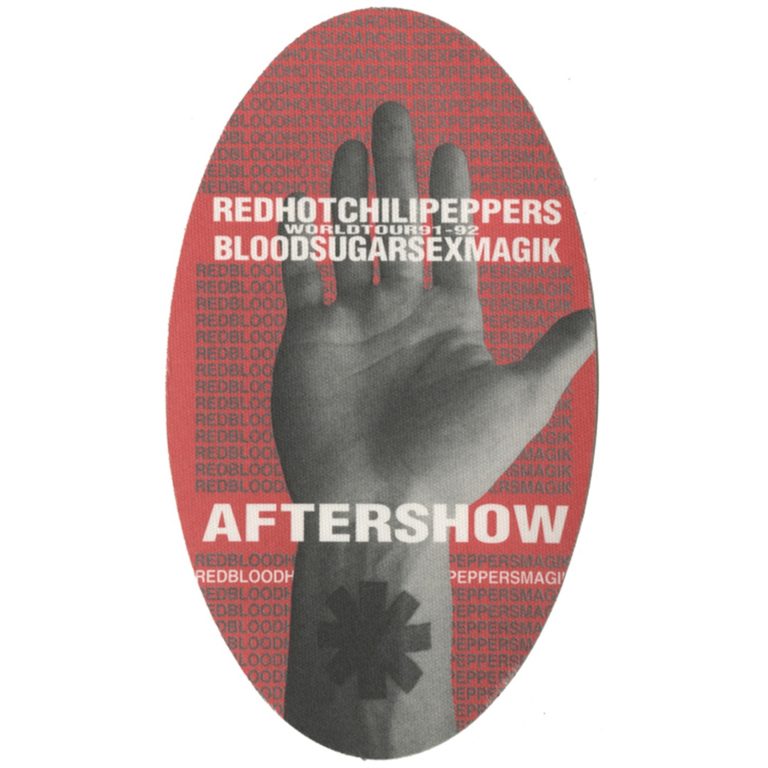 Red Hot Chili Peppers 1991 Blood Sugar Sex Concert Tour Aftershow Backstage Pass