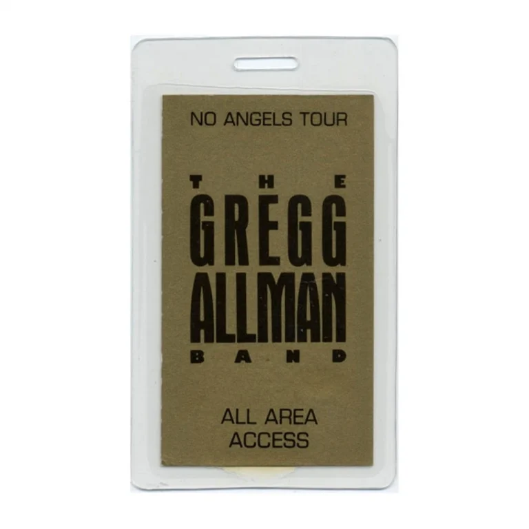 Gregg Allman 1987 Laminated Backstage Pass No Angels Tour Vintage