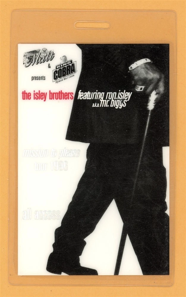 Isley Brothers 1996 Mission To Please Tour All Access Laminated Backstage Pass