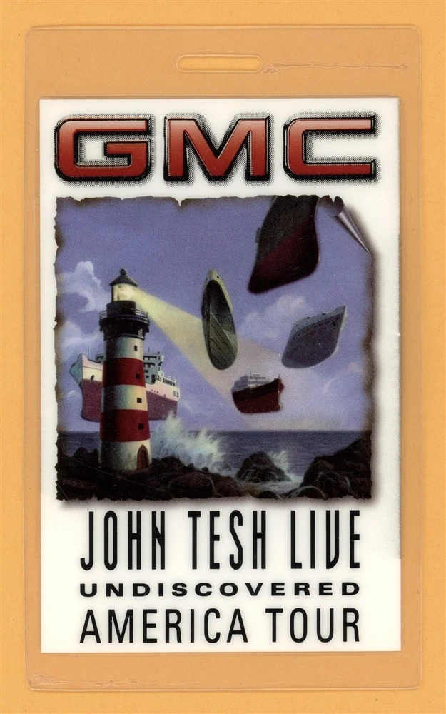 John Tesh 1996 Undiscovered America Tour GMC Laminated Backstage Pass