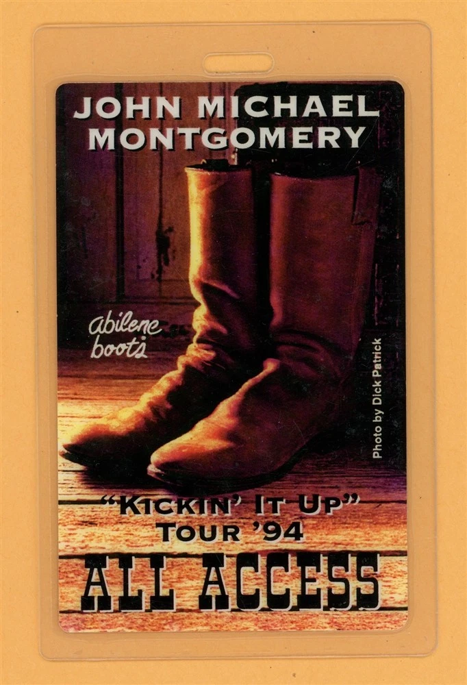 John Michael Montgomery 1994 Kickin It Up Tour Laminated Backstage Pass
