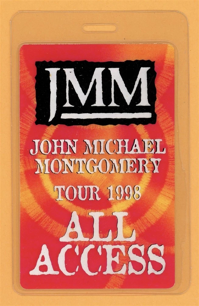 John Michael Montgomery 1998 Tour All Access Laminated Backstage Pass