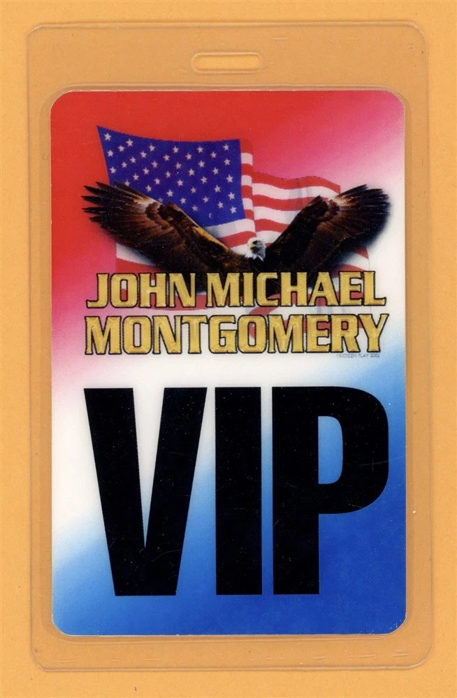 John Michael Montgomery 1999 Tour VIP Laminated Backstage Pass