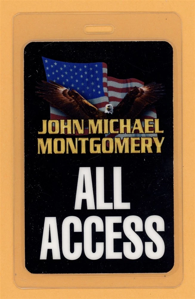 John Michael Montgomery 1999 Tour All Access Laminated Backstage Pass