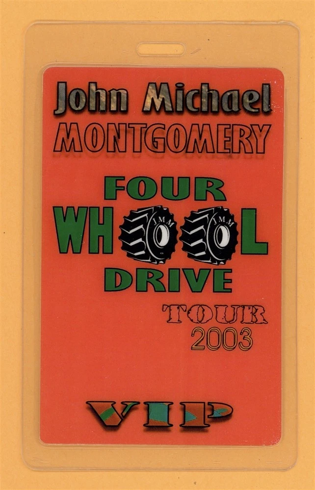 John Michael Montgomery 2003 Tour All Access Laminated Backstage Pass