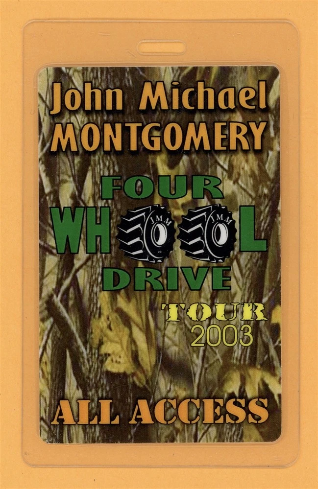 John Michael Montgomery 2003 Tour All Access Laminated Backstage Pass