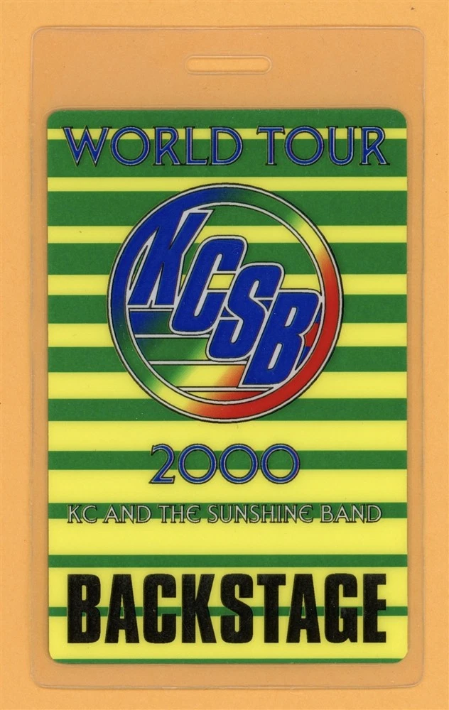 KC & The Sunshine Band 2000 World Tour Laminated Backstage Pass