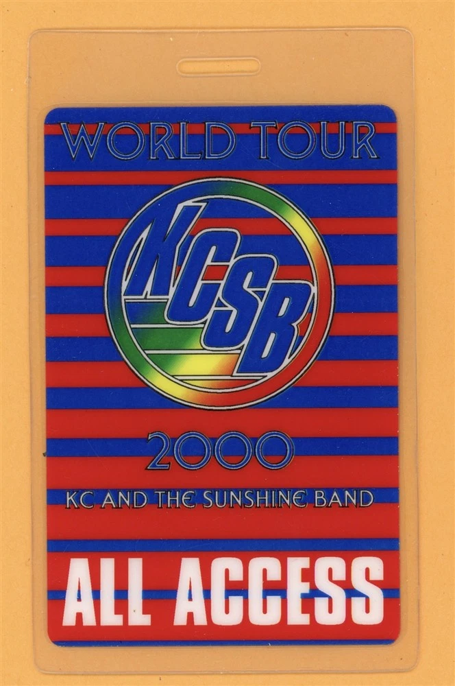 KC & The Sunshine Band 2000 World Tour AA Laminated Backstage Pass