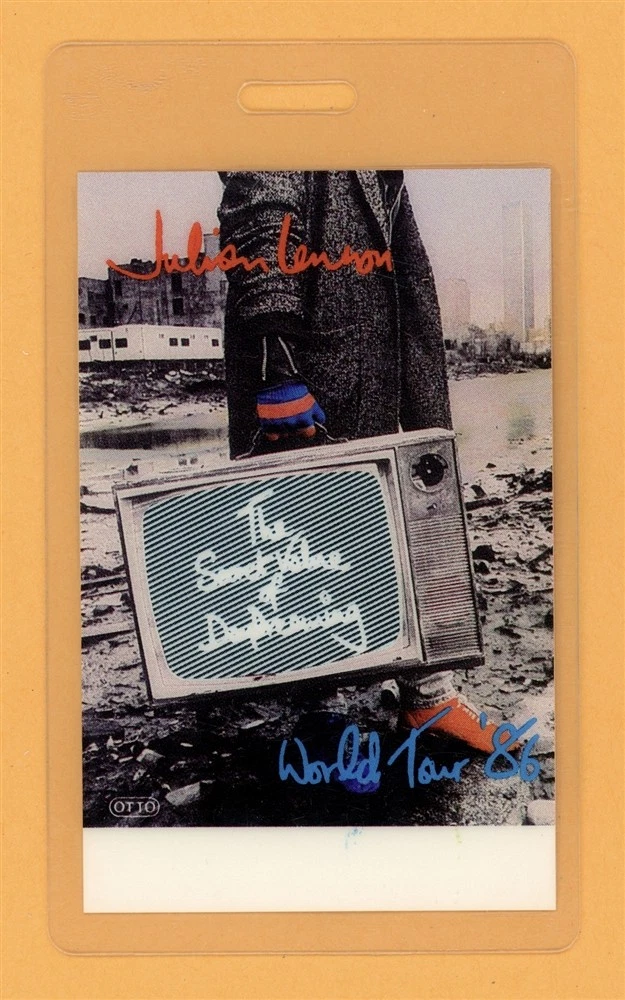 Julian Lennon 1986 World Tour All Access Laminated Backstage Pass