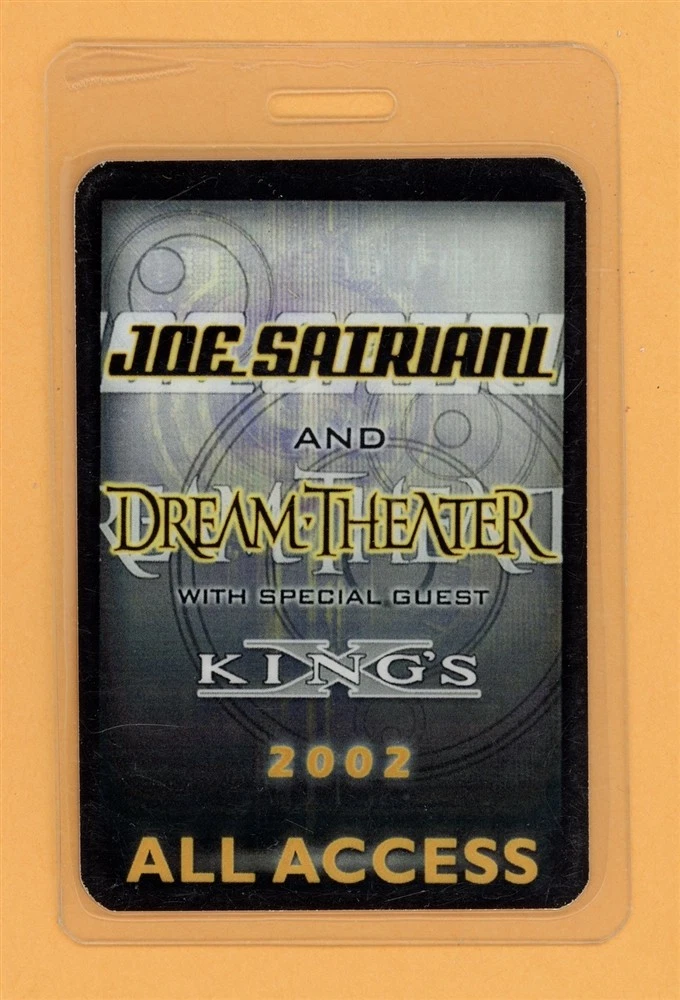 Joe Satriani 2002 Dream Theater & Kings X Tour VIP Laminated Backstage Pass