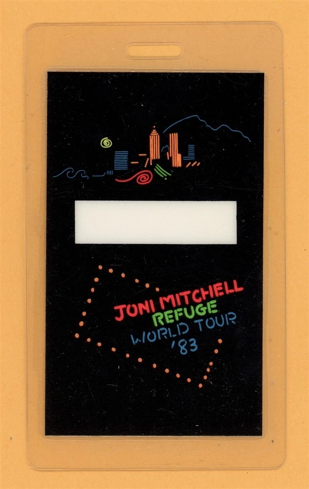 Joni Mitchell 1983 Refuge Tour All Access Laminated Backstage Pass