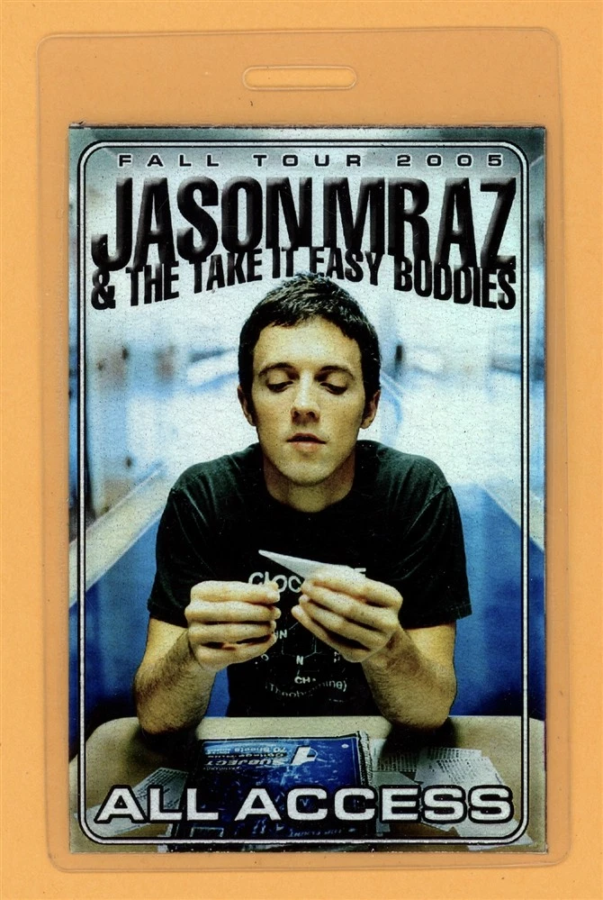 Jason Mraz 2005 Tour All Access Laminated Backstage Pass