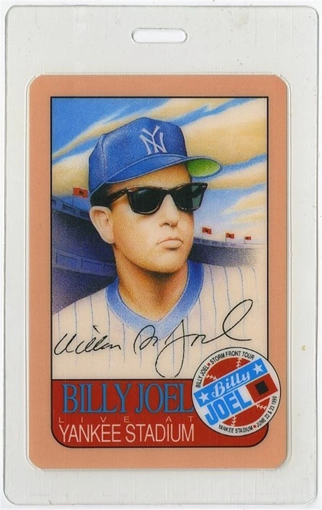 Billy Joel 1990 Storm Front Tour Yankees Stadium Laminated Backstage Pass