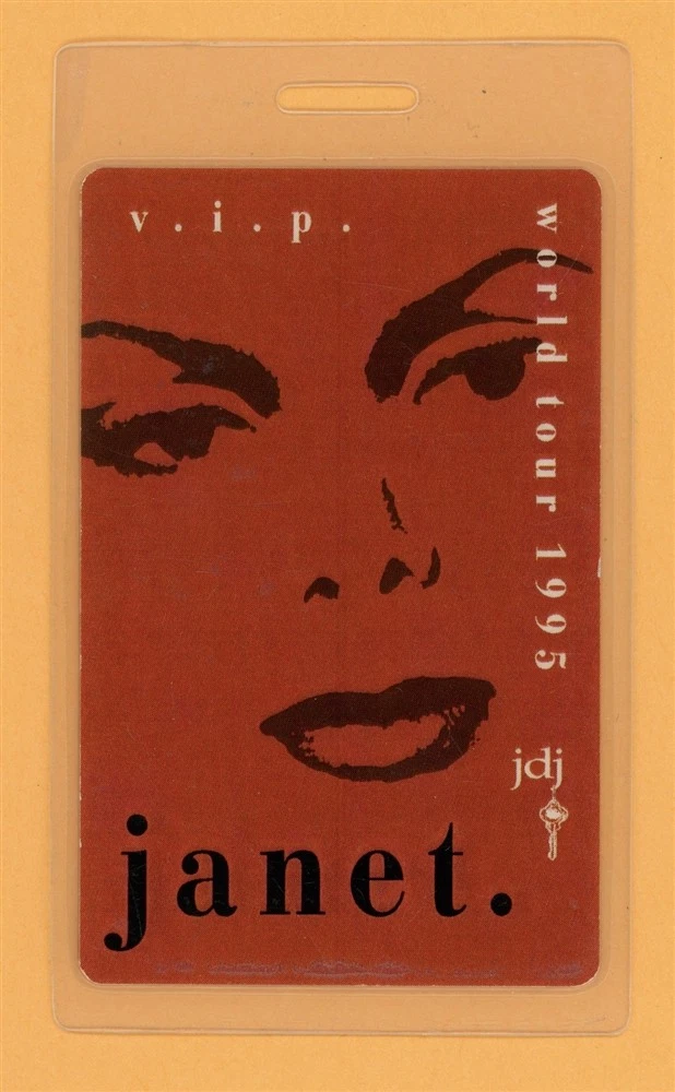 Janet Jackson 1995 World VIP Laminated Backstage Pass