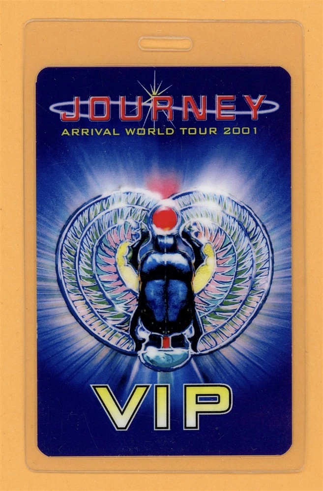 Journey 2001 Arrival World Tour VIP Laminated Backstage Pass