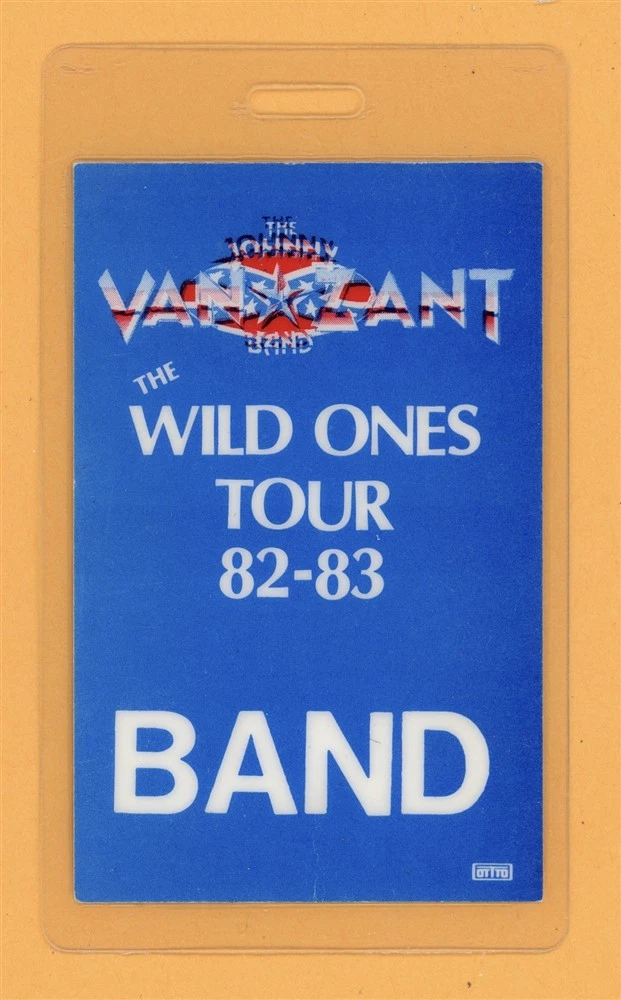 Johnny Van Zant 1982 Tour Band Access Laminated Backstage Pass