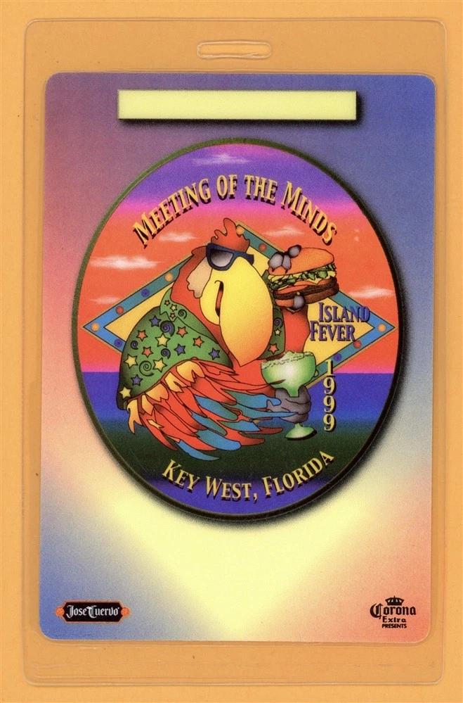 Jimmy Buffett 1999 Meeting of the Minds Tour Laminated Backstage Pass