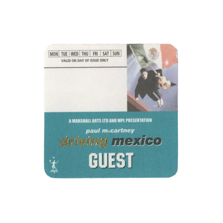 Paul McCartney 2002 Driving Rain Concert Tour Guest Backstage Pass - Mexico