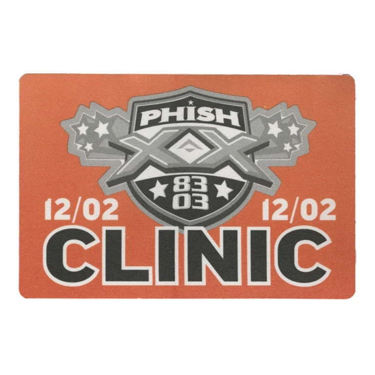 Phish 2003 20th Anniversary Concert Tour The Clinic Backstage Pass