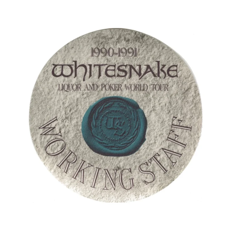 Whitesnake 1990 Liquor and Poker Concert Tour Working Backstage Pass