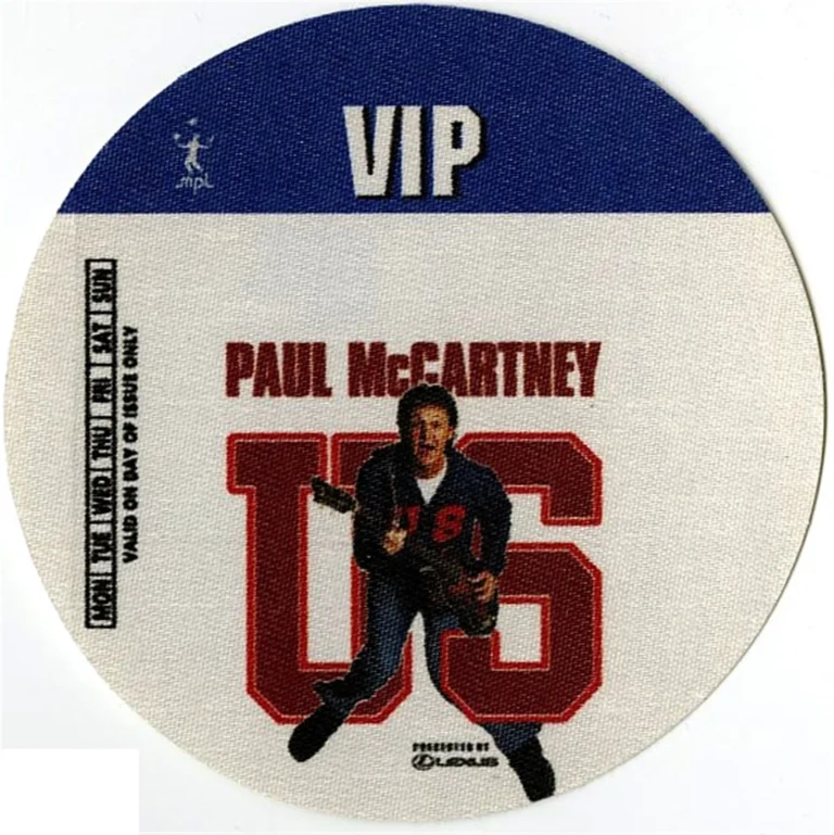 Paul McCartney 2005 Chaos and Creation Concert Tour VIP Backstage Pass