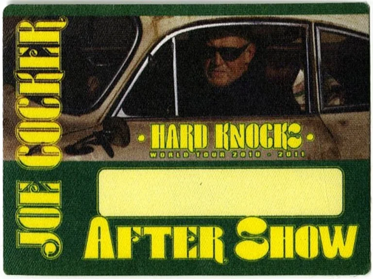 Joe Cocker 2010 Hard Knocks Concert Tour After Show Backstage Pass
