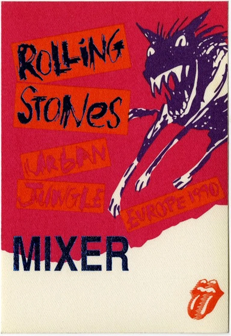 Rolling Stones 1990 Urban Jungle Concert Tour Mixer Backstage Pass
