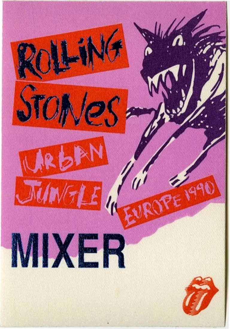 Rolling Stones 1990 Urban Jungle Concert Tour Mixer Backstage Pass