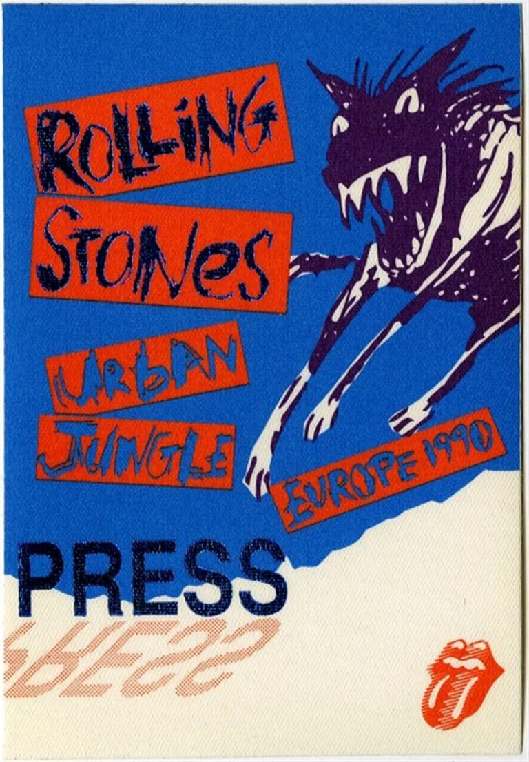 Rolling Stones 1990 Urban Jungle Concert Tour Press Backstage Pass