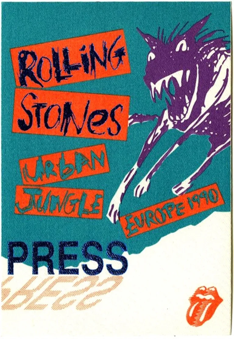 Rolling Stones 1990 Urban Jungle Concert Tour Press Backstage Pass