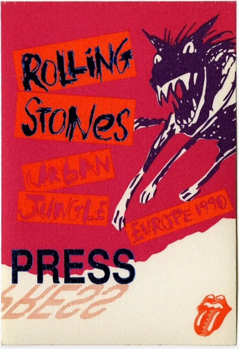 Rolling Stones 1990 Urban Jungle Concert Tour Press Backstage Pass