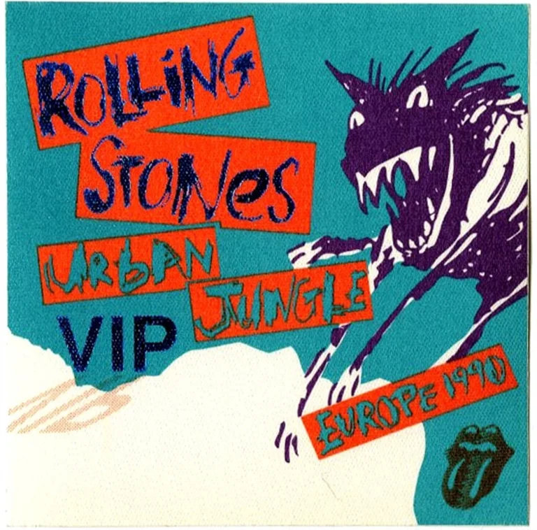 Rolling Stones 1990 Urban Jungle Concert Tour VIP Backstage Pass